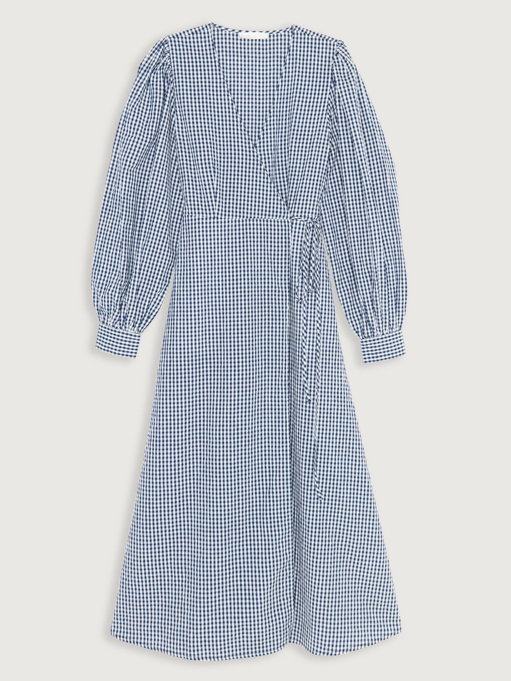 OAK + FORT GINGHAM SEERSUCKER WRAP DRESS - Picture 6 of 11